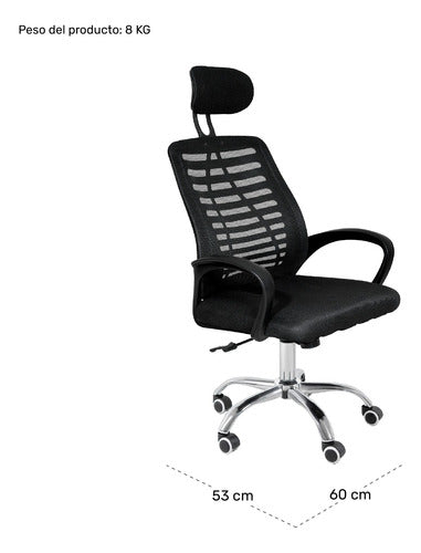 Silla De Oficina Alta Ejecutiva Escritorio Ajustable Mesh Negro