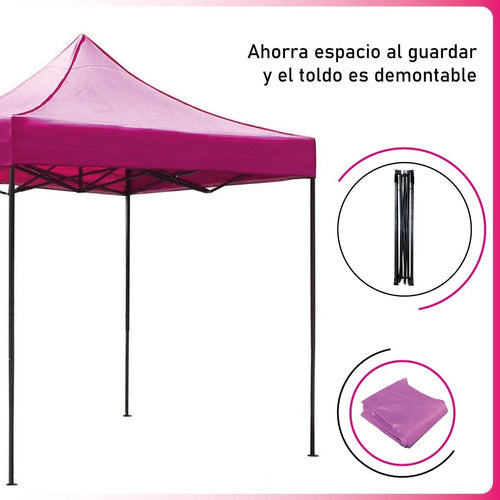 Carpa Toldo 3x3 Reforzado Plegable Impermeable Jardin 3 X 3