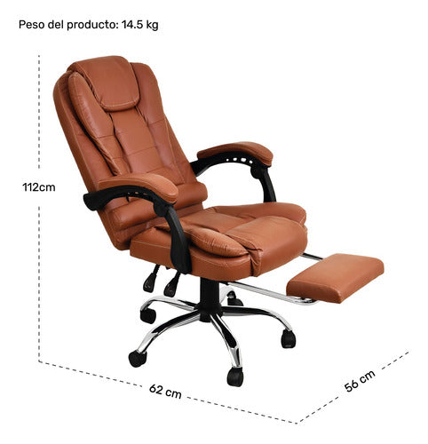 Silla Oficina Ejecutiva Escritorio Giratoria Doble Masaje Cafe