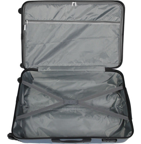 Maletas Set Kit 3 Rigidas Viaje Vacaciones Maleta Plata