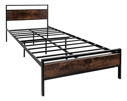 Base Cama Matrimonial Country Tipo Madera Moderna Metal