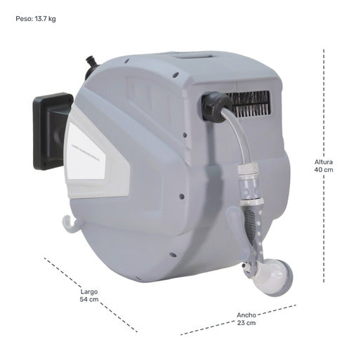 Carrete Con Manguera Retractil Automatico Uso Rudo 30 M