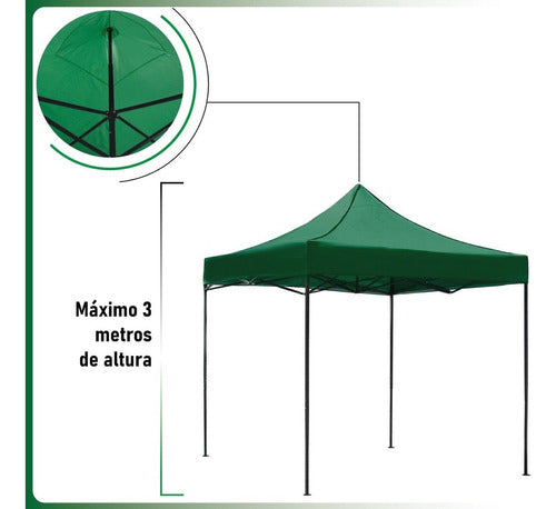 Carpa Toldo 3x3 Reforzado Plegable Impermeable Jardin 3 X 3