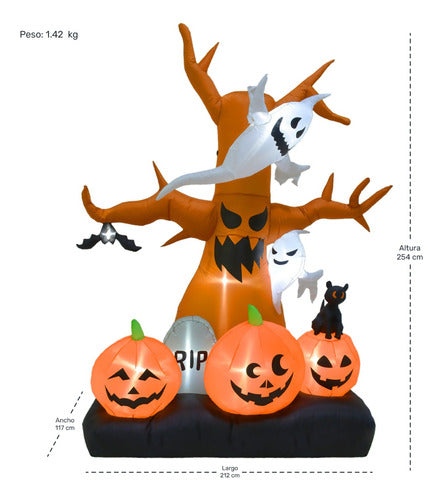 Inflable Halloween Arbol Fantasma Calabaza Jumbo Led 2.6 Mts