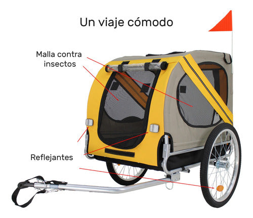 Remolque Carrito Para Bicicleta Niños Infaltil Mascotas 60kg