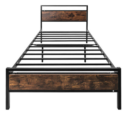 Base Cama Country Tipo Madera Individual Moderna Metal Acero