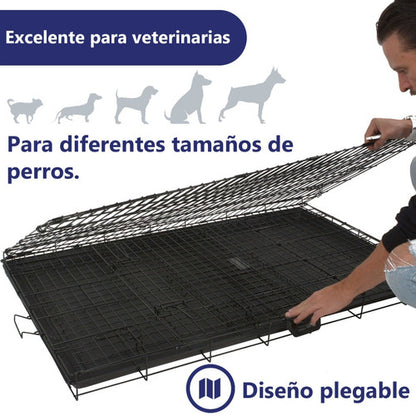 Jaula Perro Metalica Plegable 121 X 75.5 X 82 Transportadora