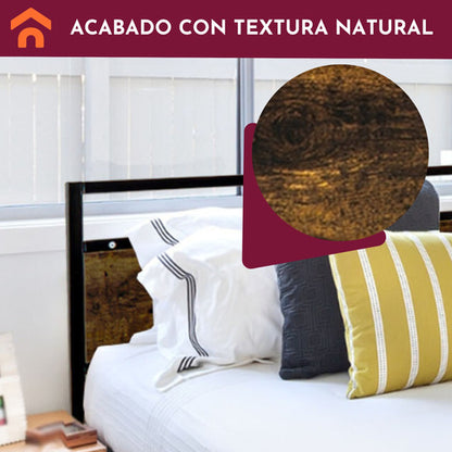 Base Cama Country Tipo Madera Individual Moderna Metal Acero