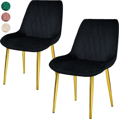 Silla Comedor Tapizadas Terciopelo Elegantes Negro