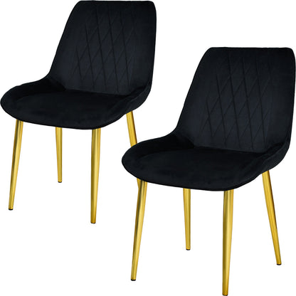 Silla Comedor Tapizadas Terciopelo Elegantes Negro