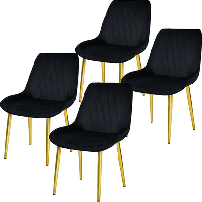 Silla Comedor Tapizadas Terciopelo Elegantes Negro
