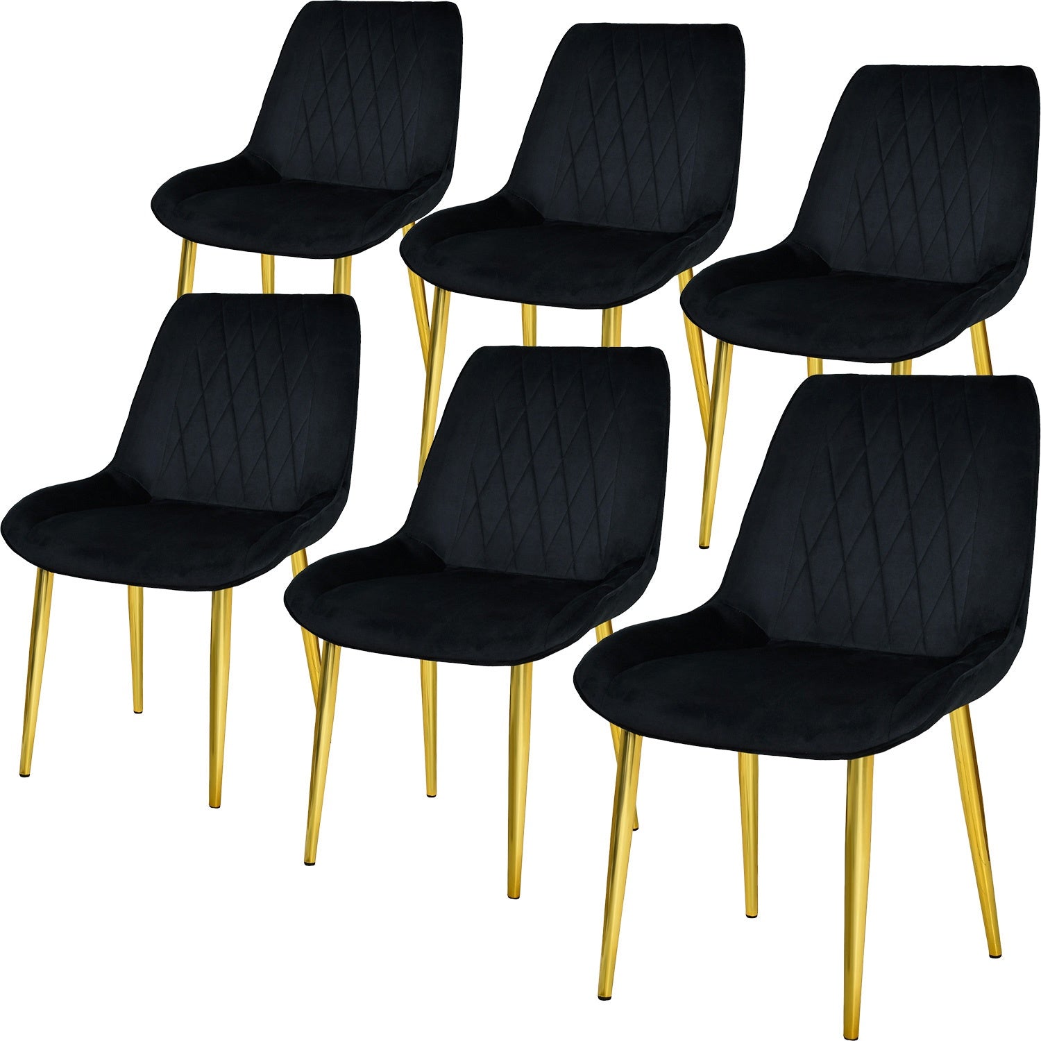 Silla Comedor Tapizadas Terciopelo Elegantes Negro