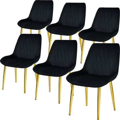 Silla Comedor Tapizadas Terciopelo Elegantes Negro