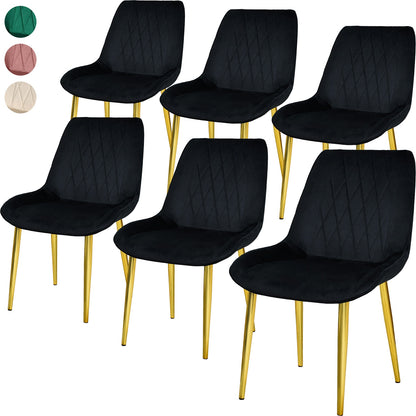 Silla Comedor Tapizadas Terciopelo Elegantes Negro