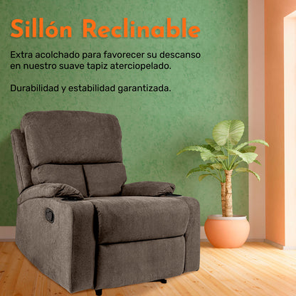 Sillón Reclinable Reposet Moderno Minimalista Sala Cafe