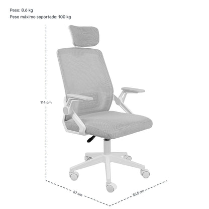 Silla Oficina Ajustable Ergonomica Escritorio Giratoria Gris