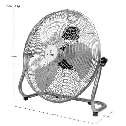 Ventilador De Piso Pared 23 Gris 3 Aspas Metal Potente Casa