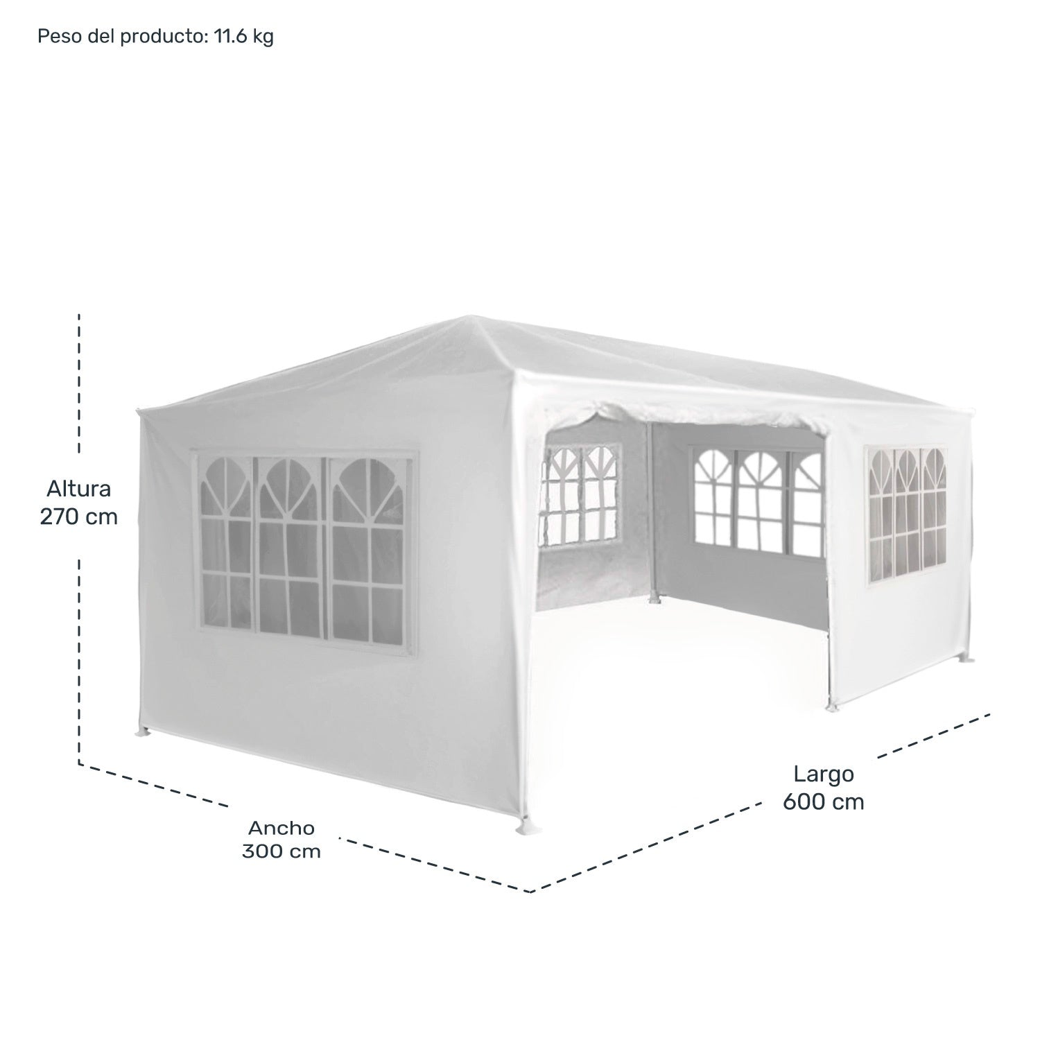 Toldo Reforzado 3x6 Metros Carpa Blanco Eventos 6 X 3