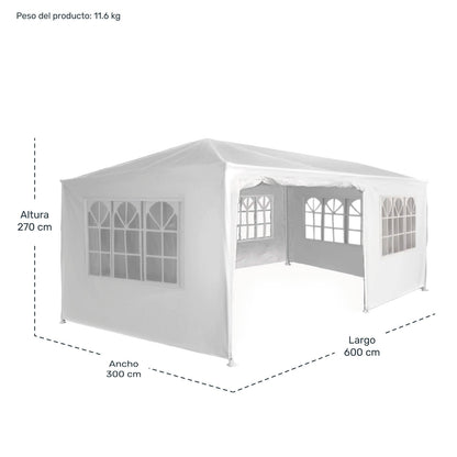 Toldo Reforzado 3x6 Metros Carpa Blanco Eventos 6 X 3