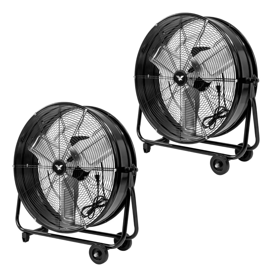 Kit Set 2 Ventiladores Industriales Metalico Piso 180w 30&