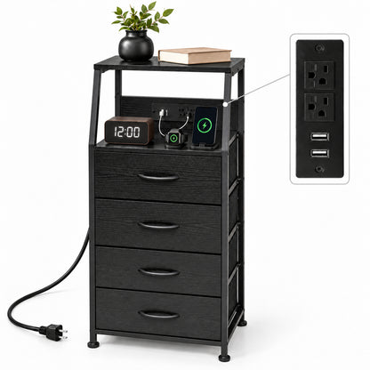 Buro Alto Mesa Noche 4 Cajones Organizador Enchufe Electrico Mate Volcano