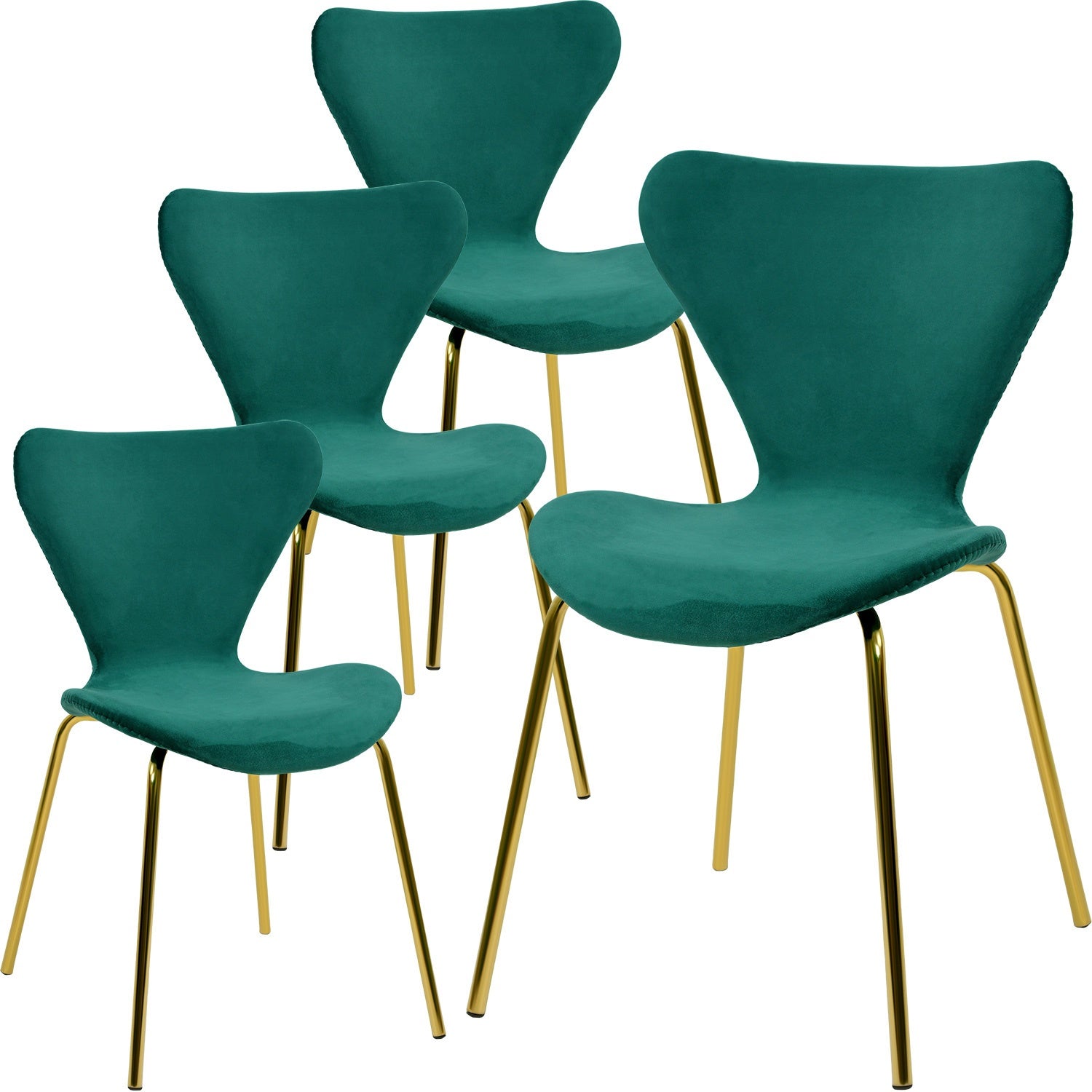 Sillas Comedor Tapizada Minimalista Terciopelo Verde