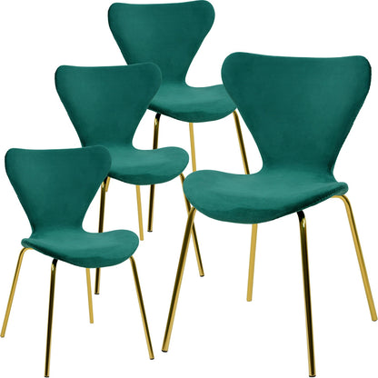 Sillas Comedor Tapizada Minimalista Terciopelo Verde