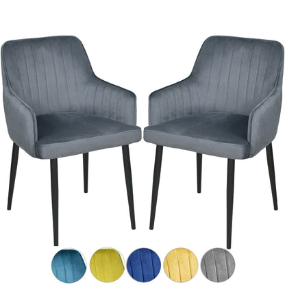 Silla Sillon Comedor Tapizado Terciopelo Moderno Gris