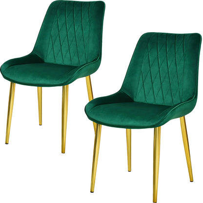 Silla Comedor Tapizadas Terciopelo Elegantes Verde