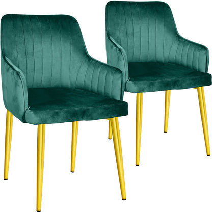 Silla Sillones Comedor-Modernos Terciopelo Elegantes Verde
