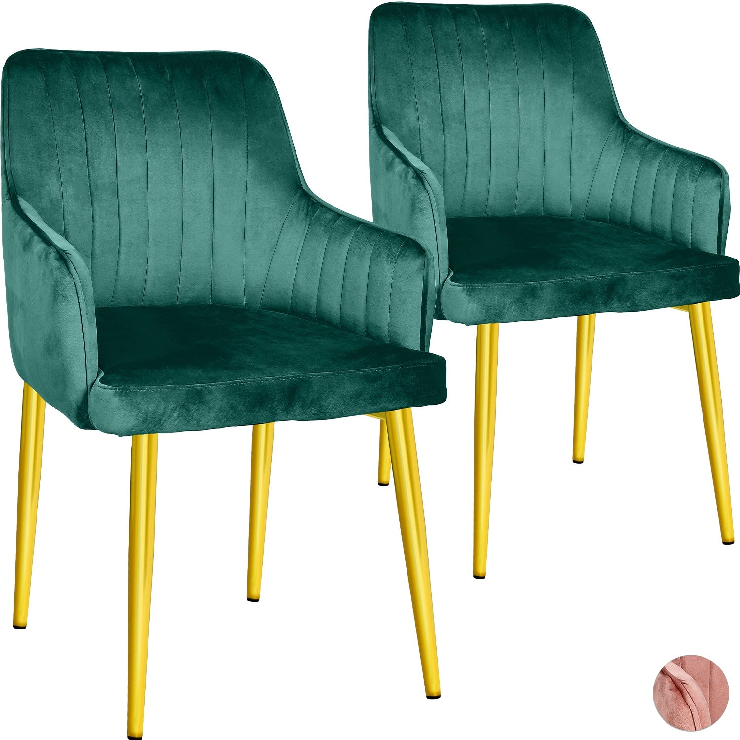 Silla Sillones Comedor-Modernos Terciopelo Elegantes Verde