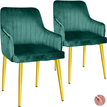 Silla Sillones Comedor-Modernos Terciopelo Elegantes Verde