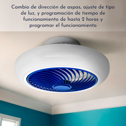 Ventilador Techo Inteligente Lampara App 18 Control Remoto