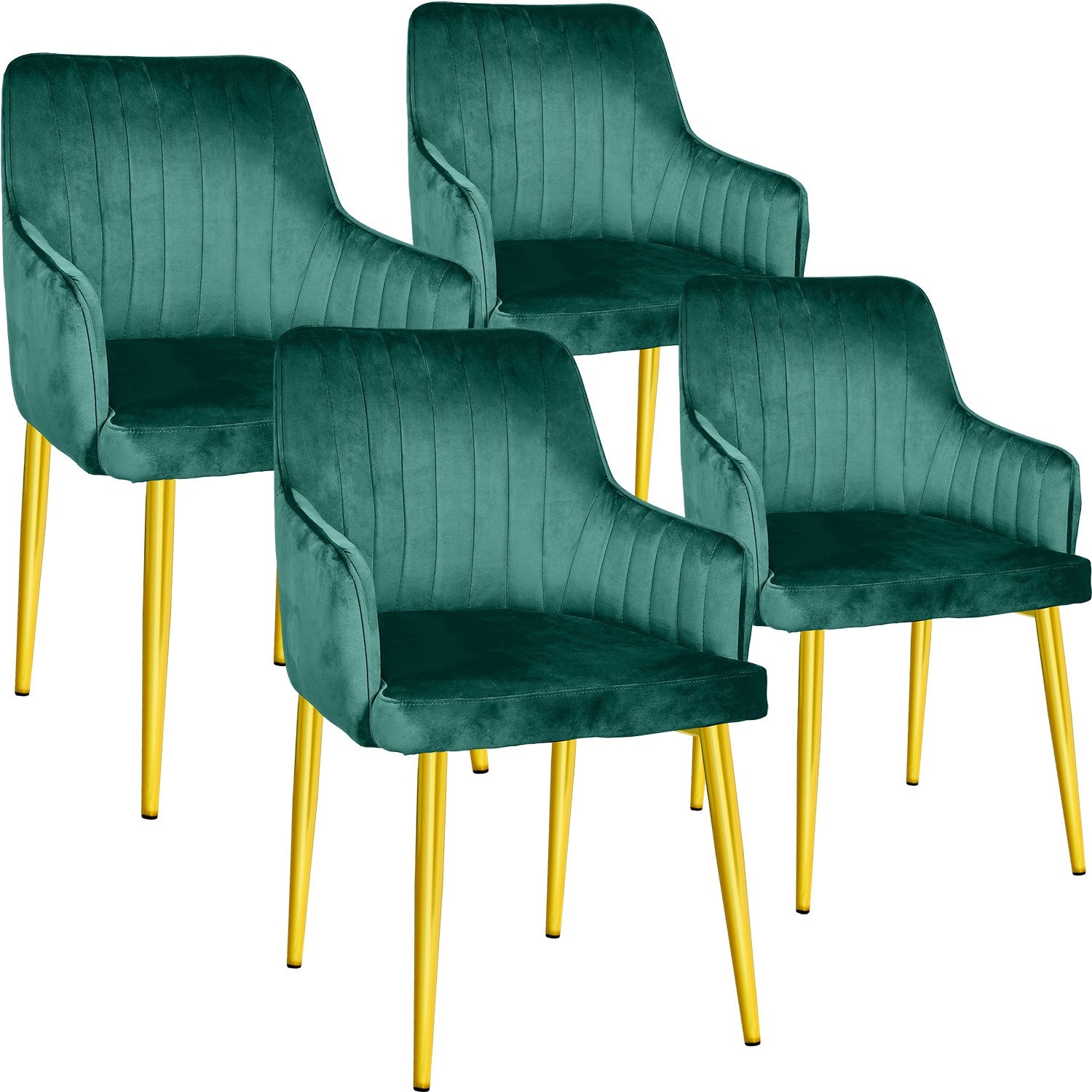 Silla Sillones Comedor-Modernos Terciopelo Elegantes Verde
