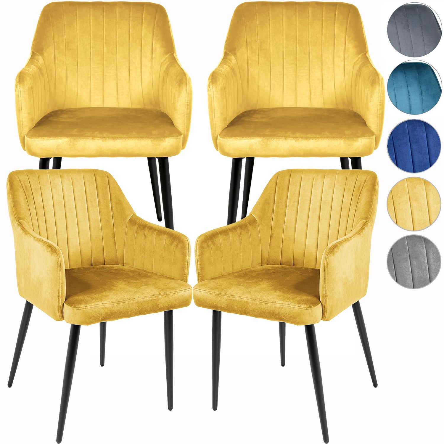 Silla Comedor Sillon Terciopelo Acolchada Moderna