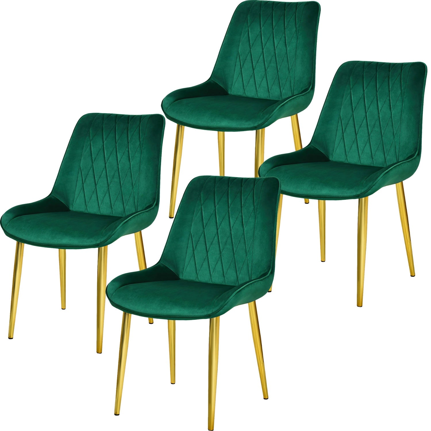 Silla Comedor Tapizadas Terciopelo Elegantes Verde