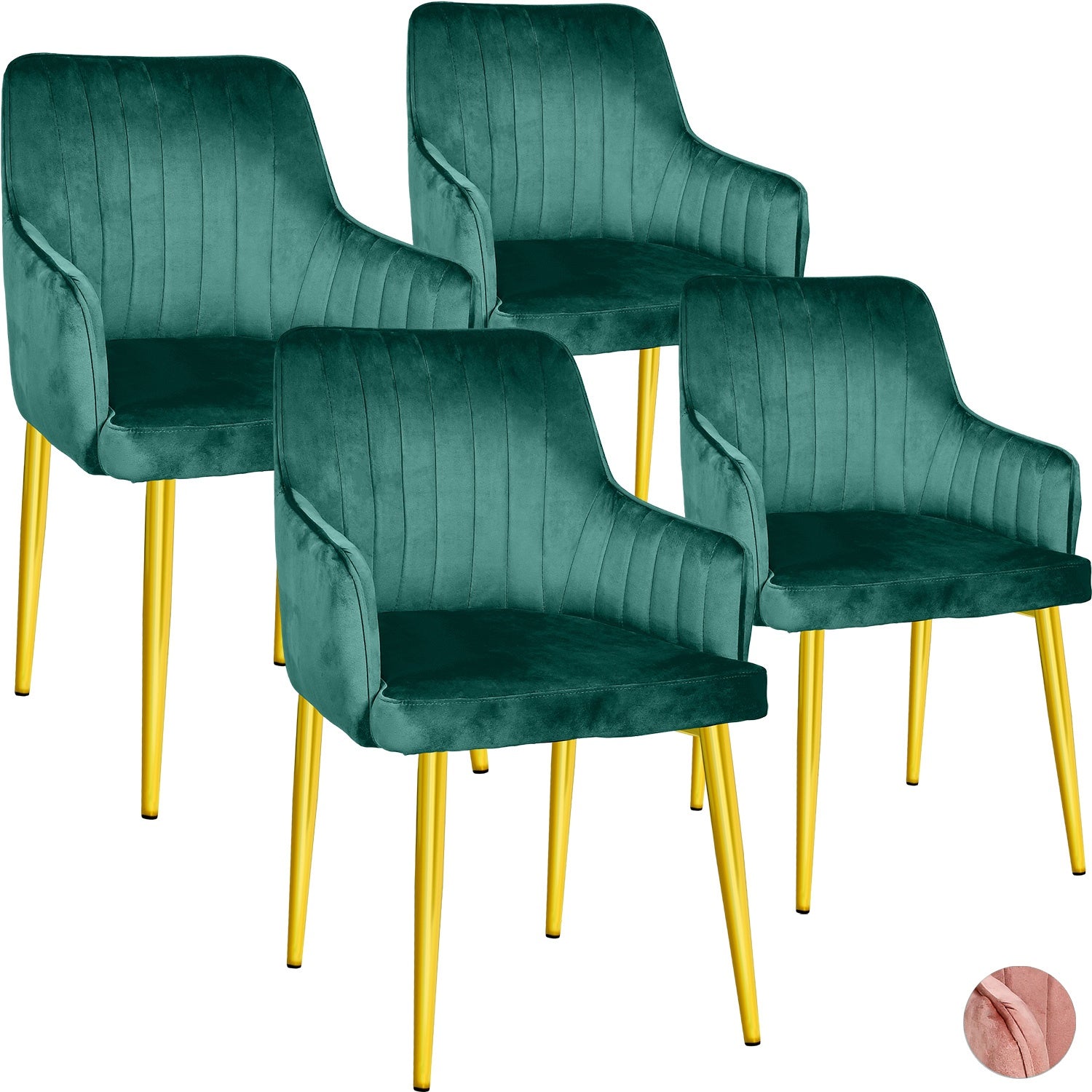 Silla Sillones Comedor-Modernos Terciopelo Elegantes Verde