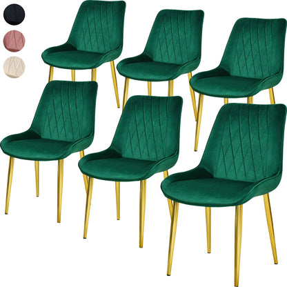 Silla Comedor Tapizadas Terciopelo Elegantes Verde