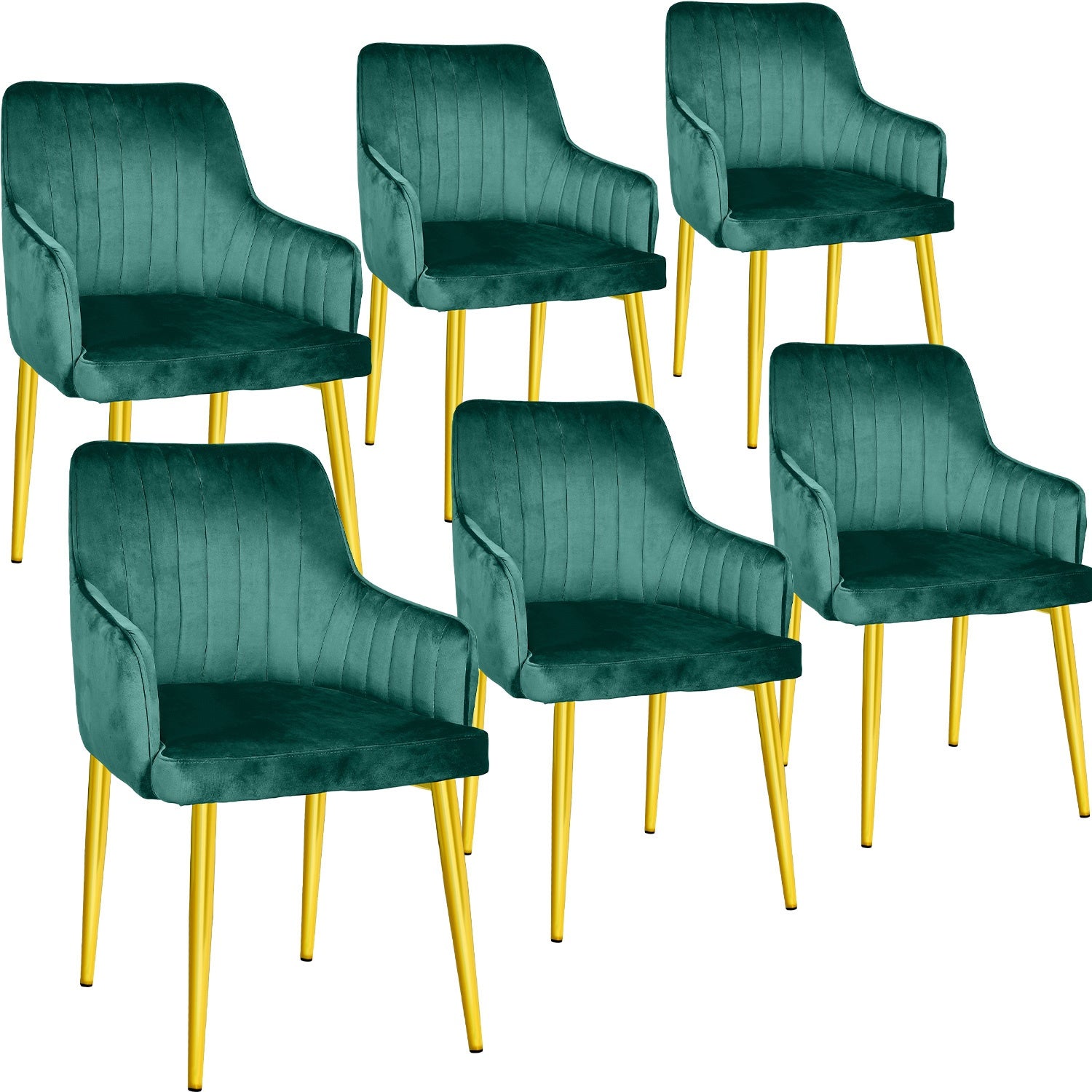 Silla Sillones Comedor-Modernos Terciopelo Elegantes Verde