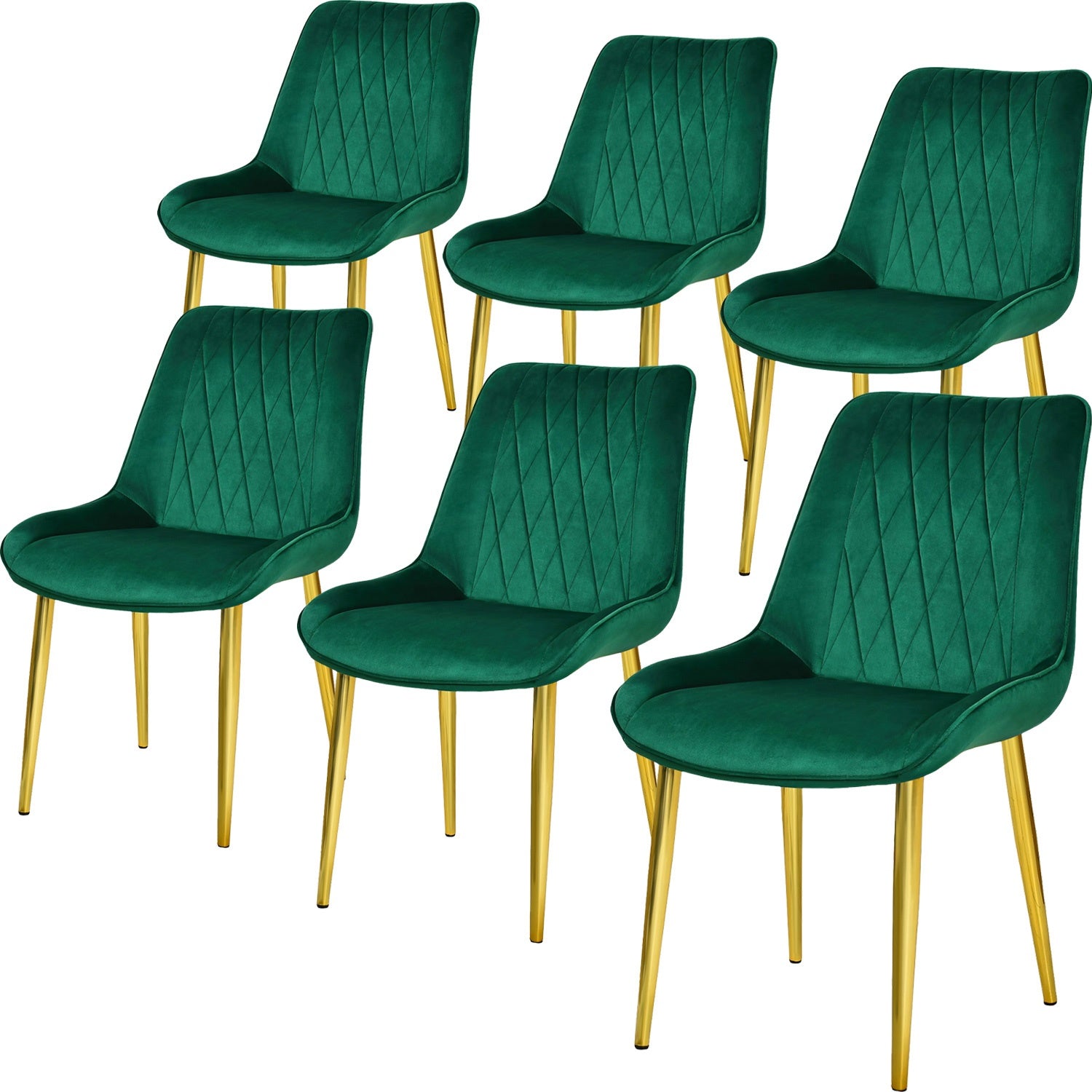 Silla Comedor Tapizadas Terciopelo Elegantes Verde