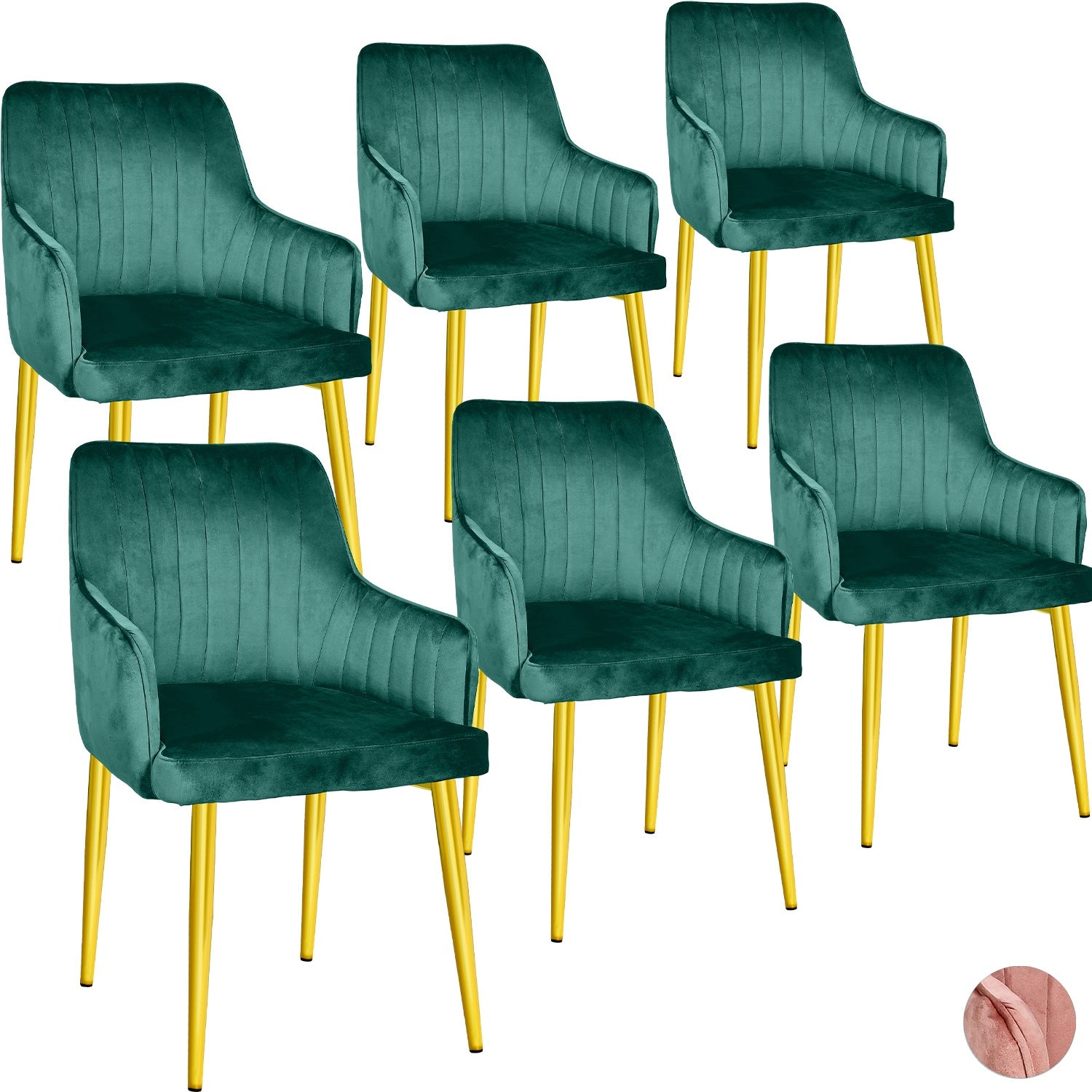Silla Sillones Comedor-Modernos Terciopelo Elegantes Verde