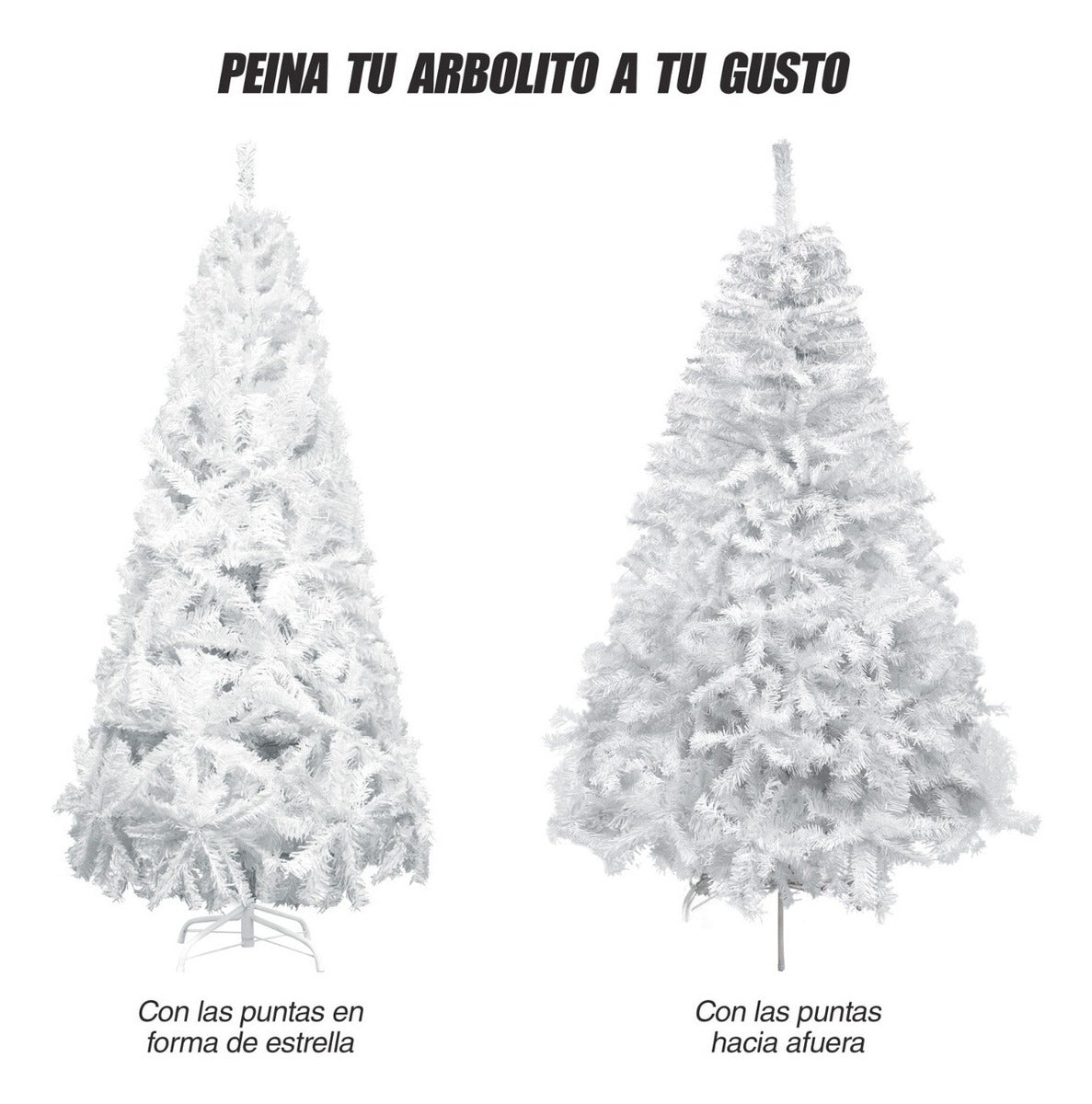Arbol Navidad 1.90m Artificial Blanco Pino Frondoso Jardimex