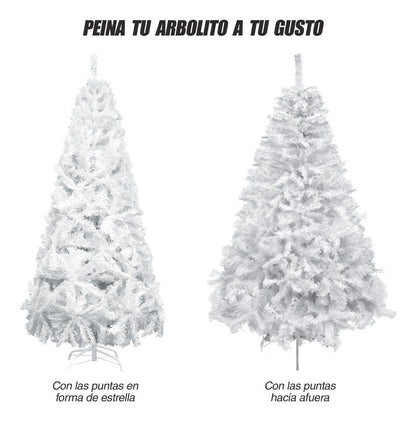 Arbol Navidad 1.90m Artificial Blanco Pino Frondoso Jardimex