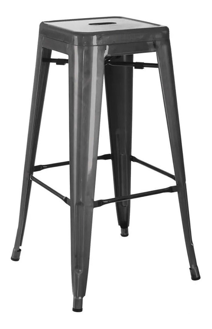Banco Tolix Silla Alta Vintage Cafeteria Acero Galvanizado