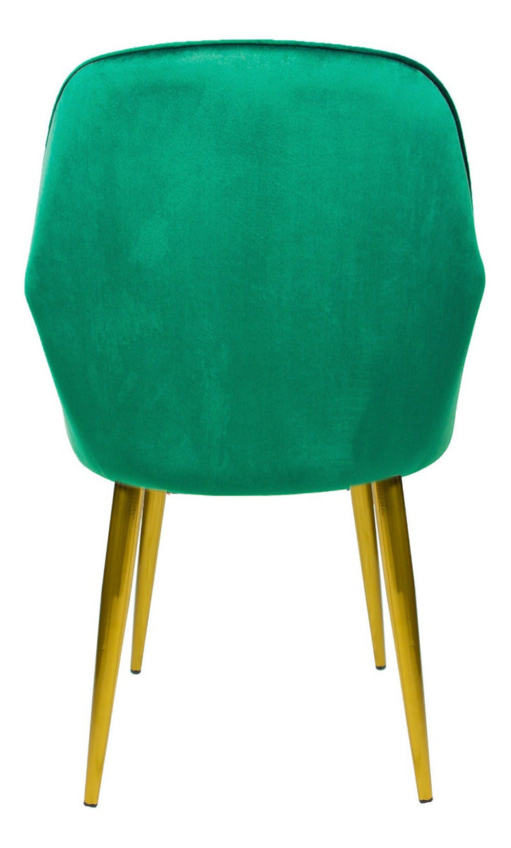 Sillon Eames Tapizado Brazo Sillon Vintage Patas Doradas Verde