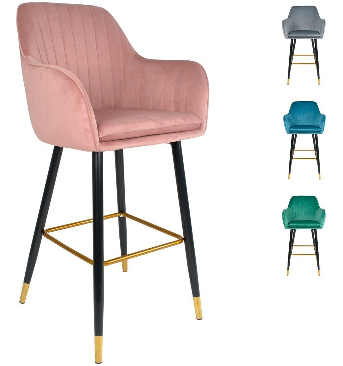 Silla Eames Alta Tapizada Sillon Banco Terciopelo