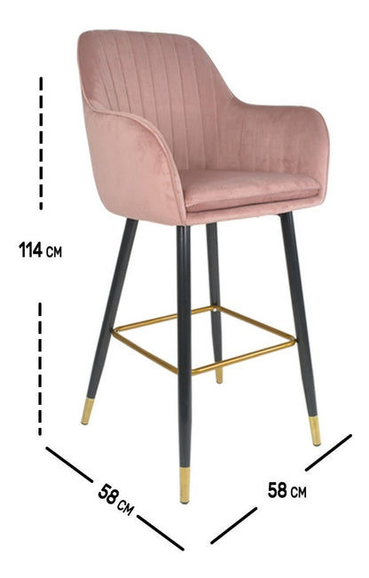 Silla Eames Alta Tapizada Sillon Banco Terciopelo